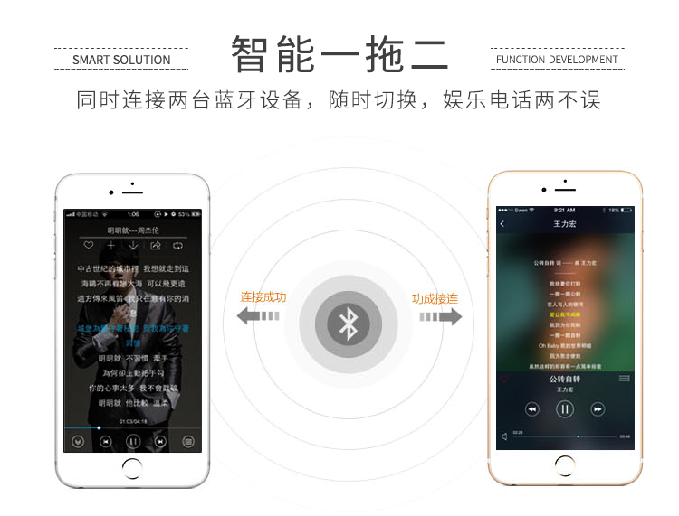 无线蓝牙功能-智能一拖二